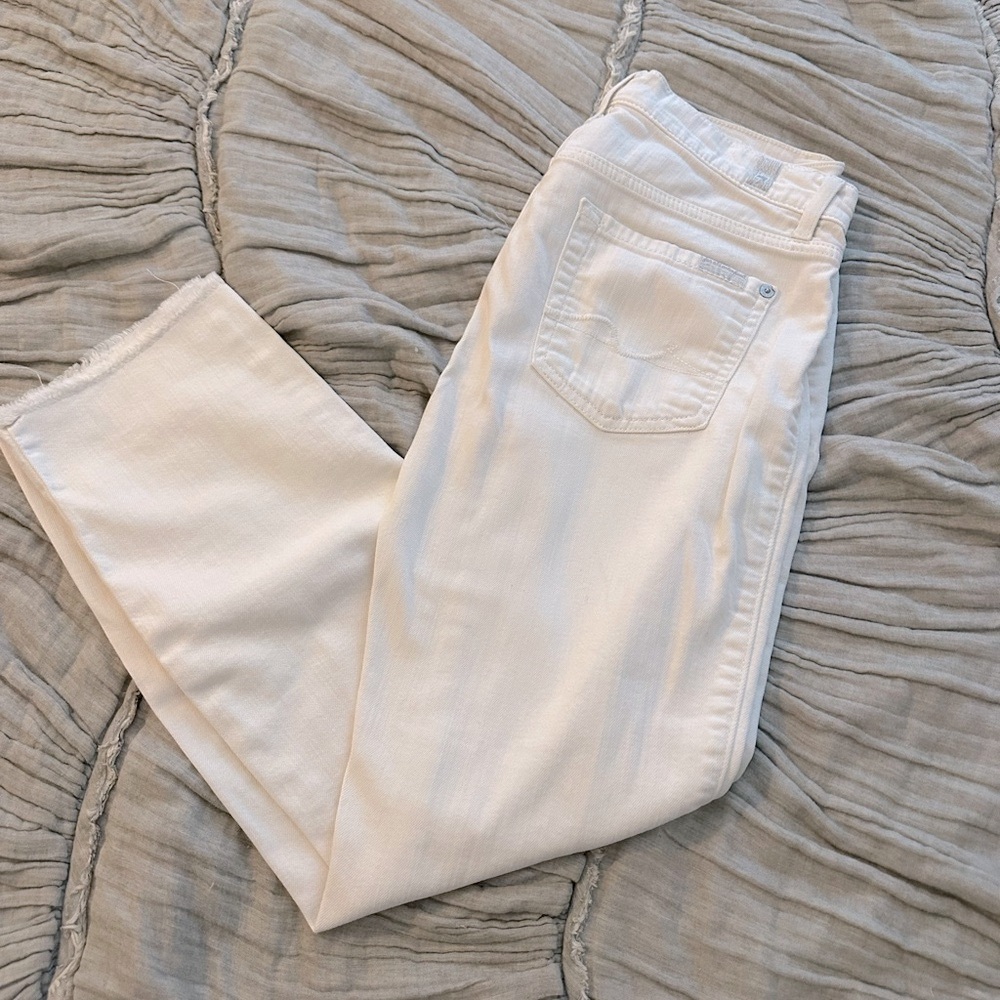 7 For All Mankind Off-White Ankle Jeans